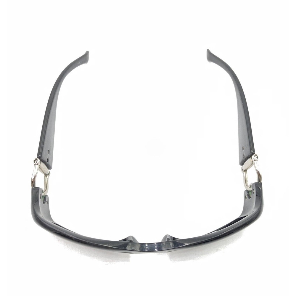 Gucci Black Silver Rectangle Wrap Sunglasses Gray… - image 3